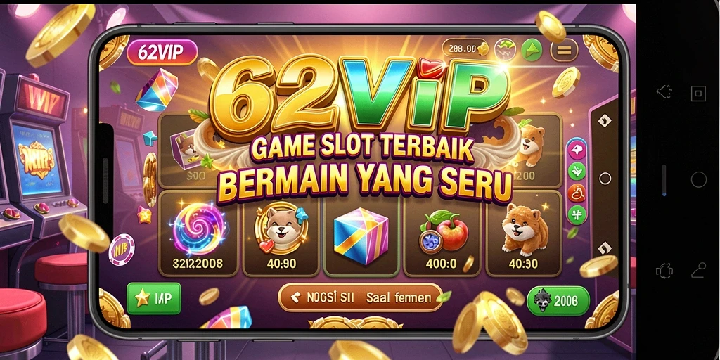 Tampilan seru permainan Slot di 62VIP dengan berbagai tema.