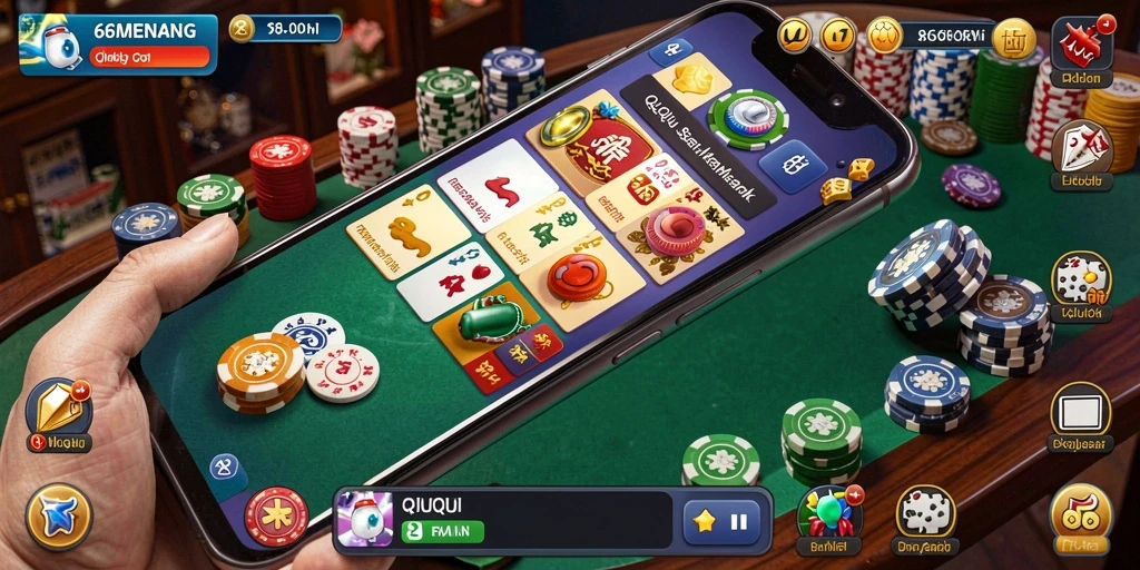 Tampilan gameplay seru dari 66MENANG QiuQiu