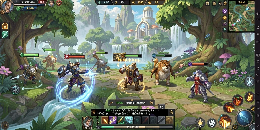 Tampilan gameplay seru dalam dunia fantasi MMORPG.