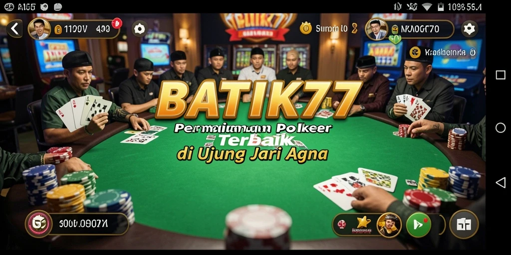 Tampilan utama permainan Poker di BATIK77 dengan grafis menawan.