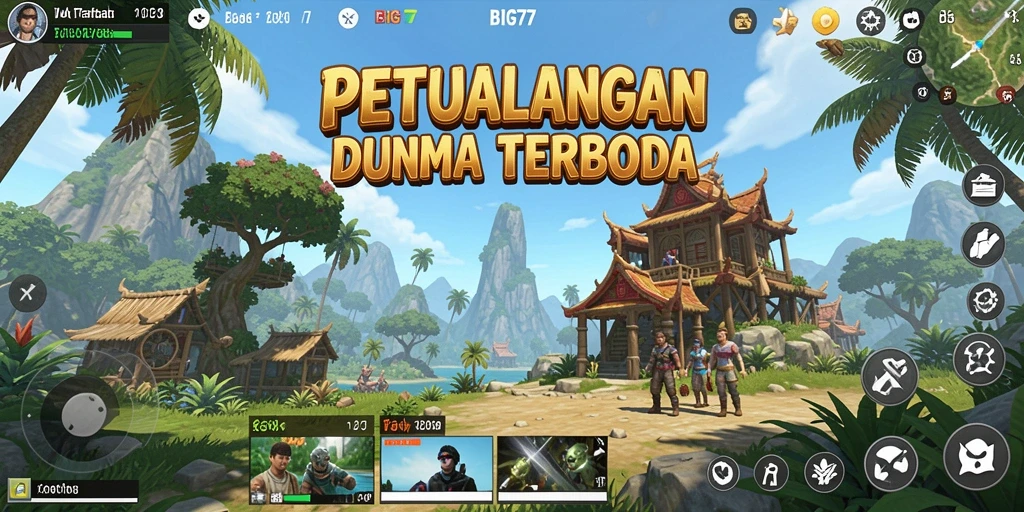 Tangkapan layar menampilkan aksi seru dalam dunia terbuka BIG77.