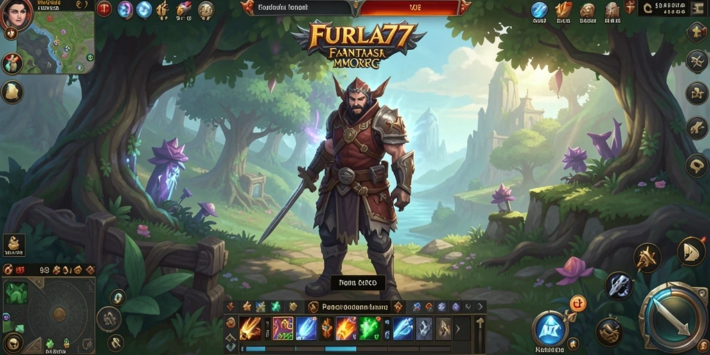 Tangkapan layar FURLA77 menampilkan pertempuran mendebarkan di dunia MMORPG.