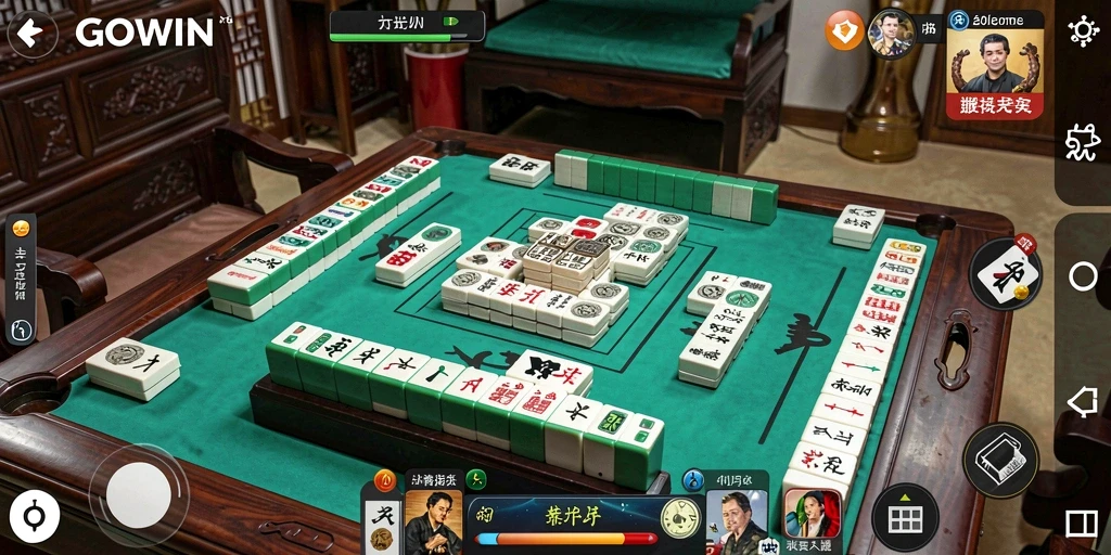 Screenshot GOWIN menampilkan gameplay Mahjong yang menantang dan visual menarik.