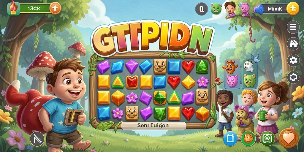 Tangkapan layar menampilkan gameplay seru dalam GTPIDN Match-3.