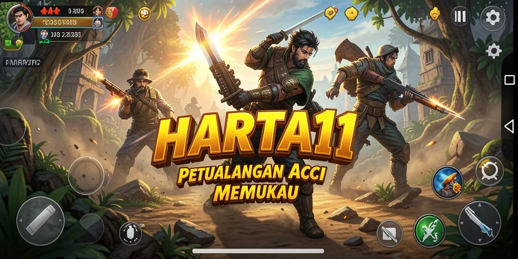 Tampilan gameplay HARTA11 yang penuh aksi dan grafis menawan.