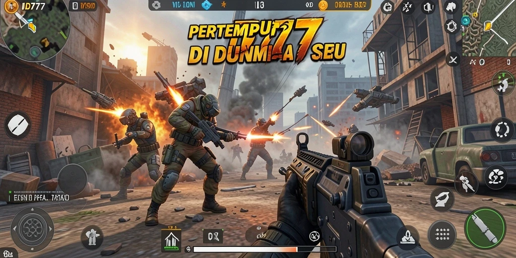 Gameplay seru ID777 dengan pertarungan TPS yang memukau.