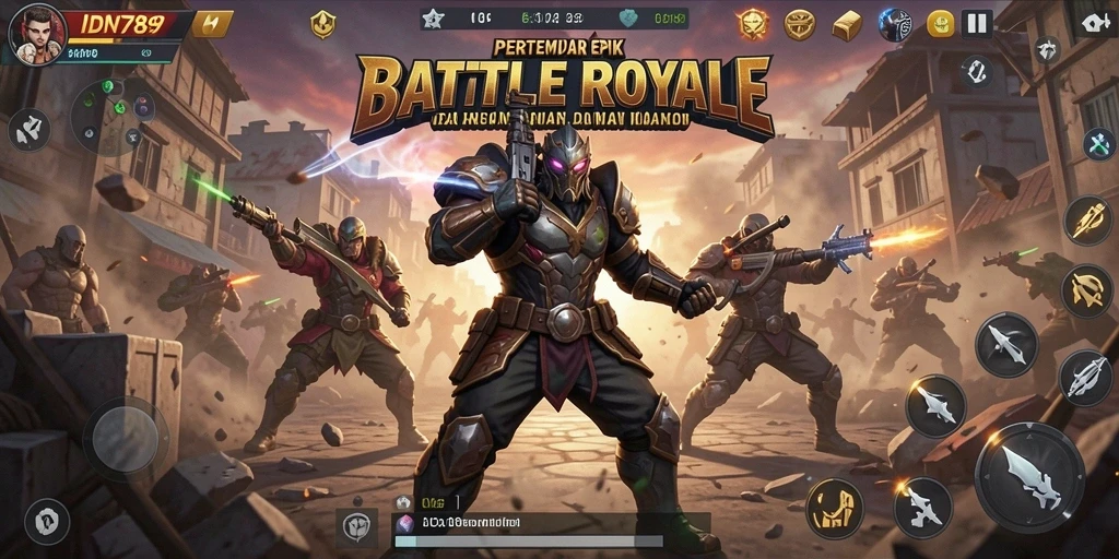 Screenshot gameplay IDN789 menampilkan aksi pertempuran yang mendebarkan.