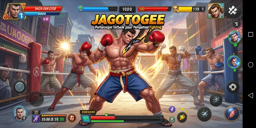 Screenshot gameplay JAGOTOGEL dengan aksi pertarungan yang intens.