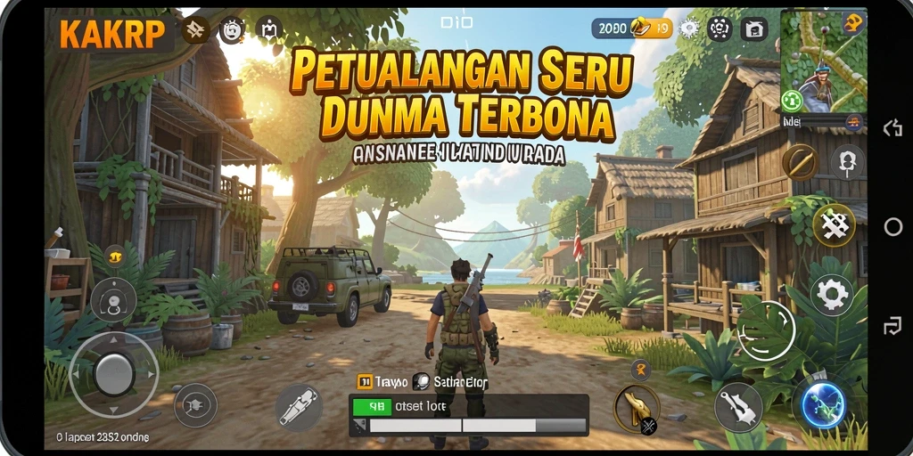 Tampilan gameplay KAKRP yang menampilkan petualangan di dunia terbuka.