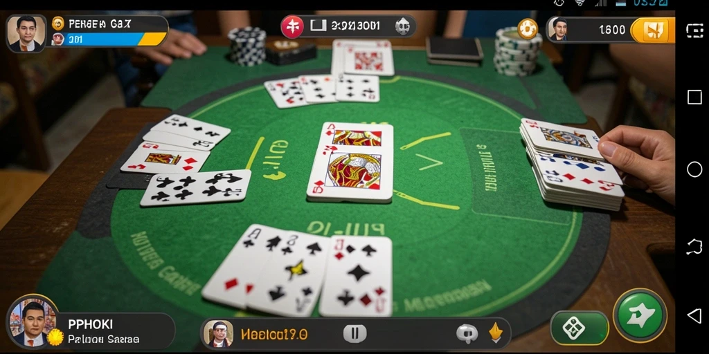 Tampilan gameplay seru dalam permainan Gaple PPHOKI.