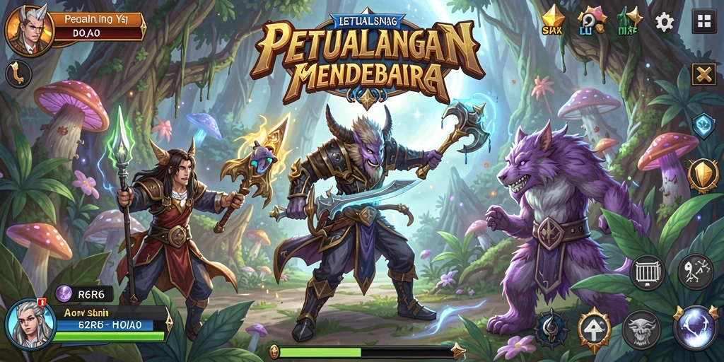 Tampilan gameplay R6R6 yang memukau dalam petualangan RPG.