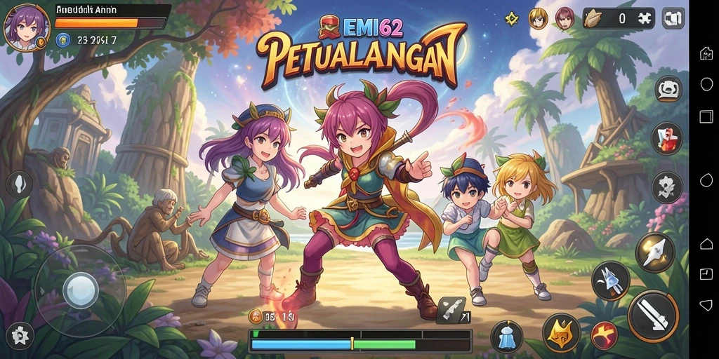 Screenshot gameplay REMI62 yang menampilkan karakter anime dalam aksi.