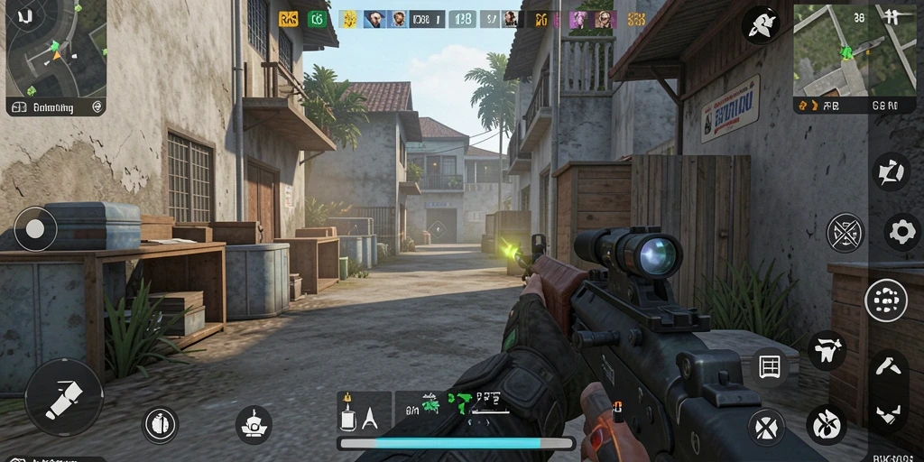 Tampilan gameplay seru dari RK88 dalam aksi tembak-menembak.