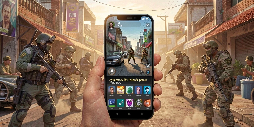 Tampilan antarmuka pengguna RP8 menunjukkan fitur-fitur utilitas yang lengkap.