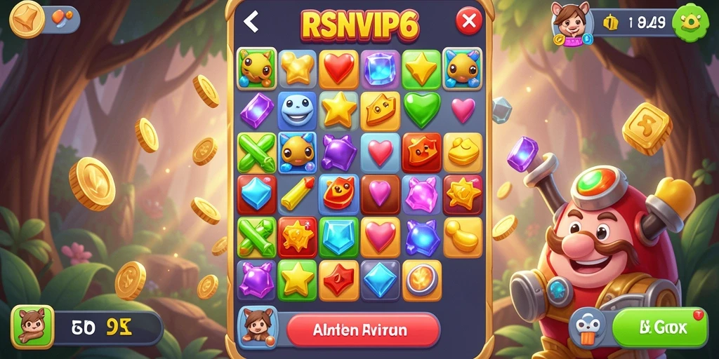 Screenshot menampilkan gameplay seru dari RSNVIP6 saat mencocokkan item.