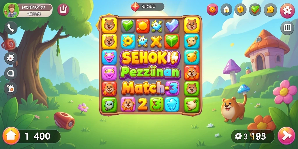 Screenshot gameplay SEHOKI menampilkan keseruan mencocokkan objek.