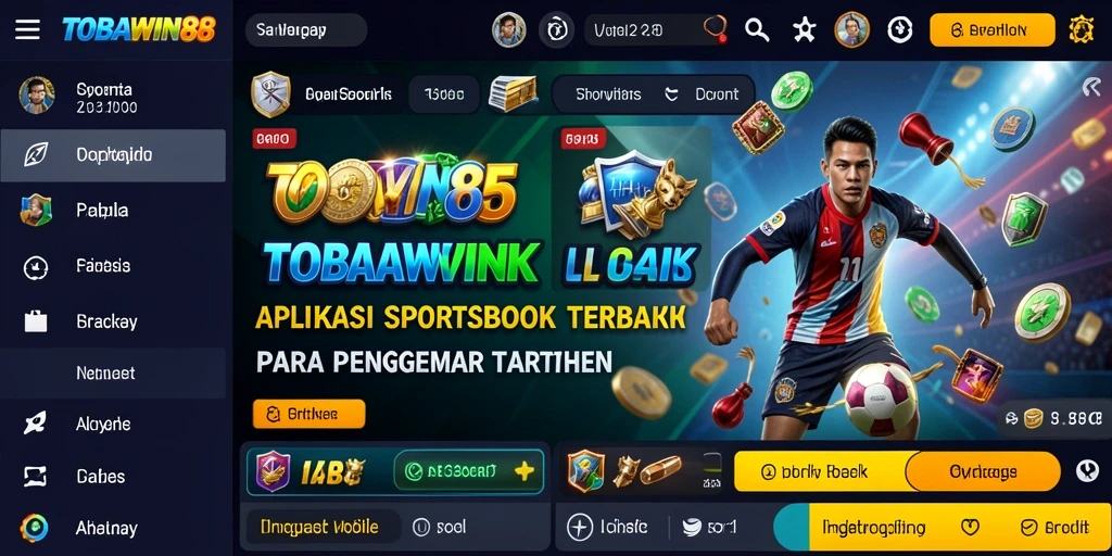 Screenshot aplikasi TOBAWIN88 menampilkan antarmuka taruhan yang menarik.
