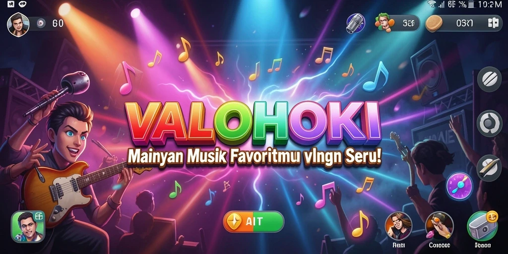 Tampilan gameplay seru di VALOHOKI dengan berbagai lagu.