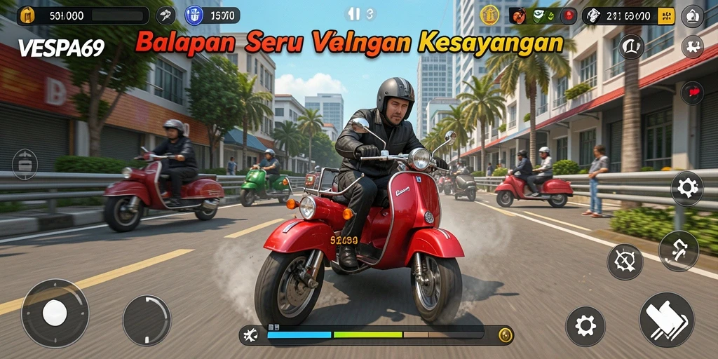 Tampilan gameplay VESPA69 yang seru dan penuh aksi.