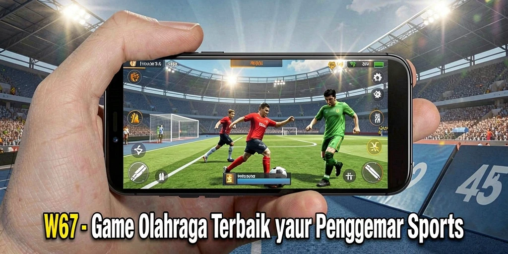 Tangkapan layar W67 menampilkan aksi seru dalam permainan olahraga.